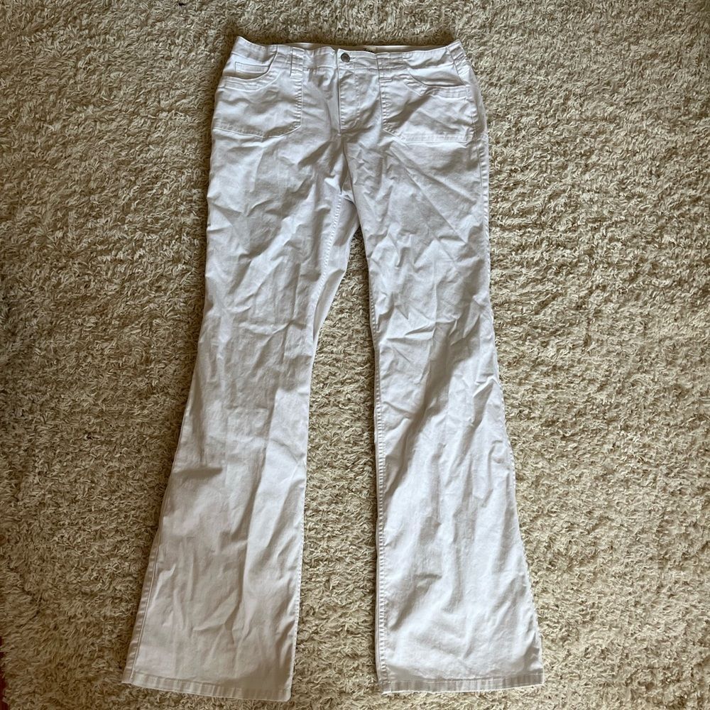 London Jean The Christine Fit White Flare Jeans size 12
